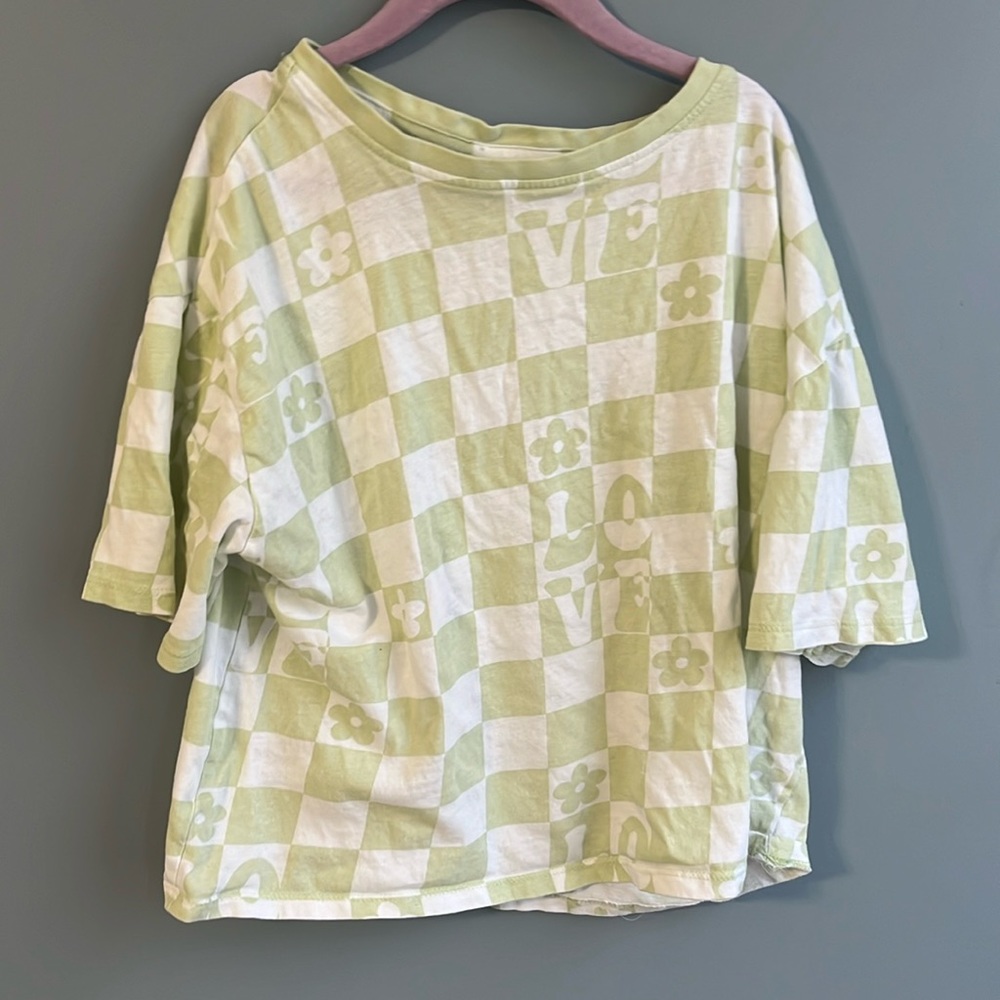 Zara Pastel Checkered T-Shirt